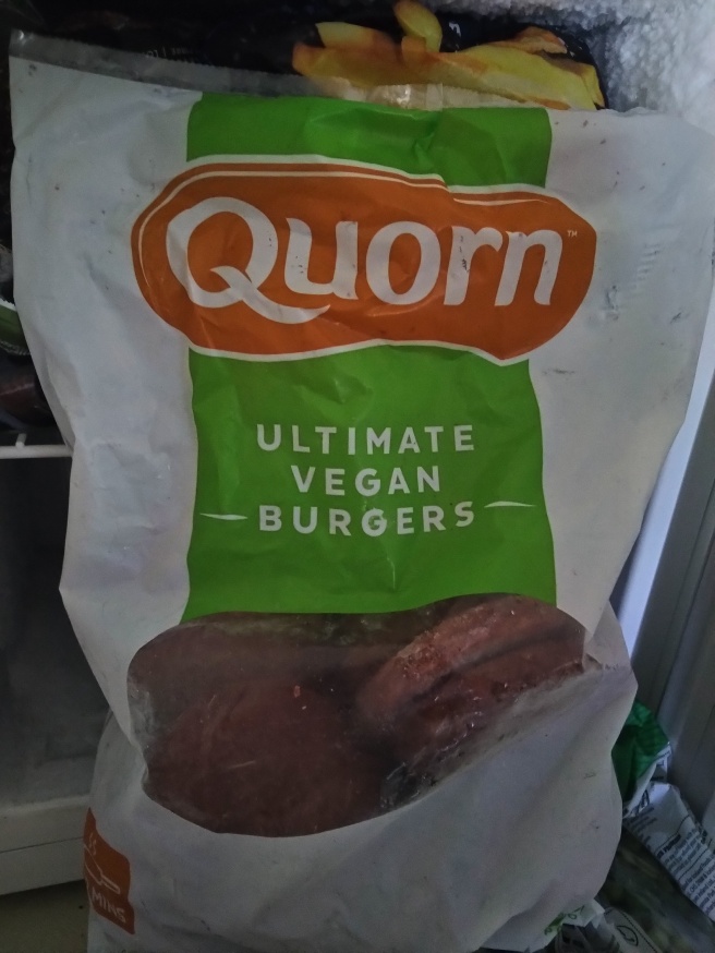 Bag of vegan burgers.